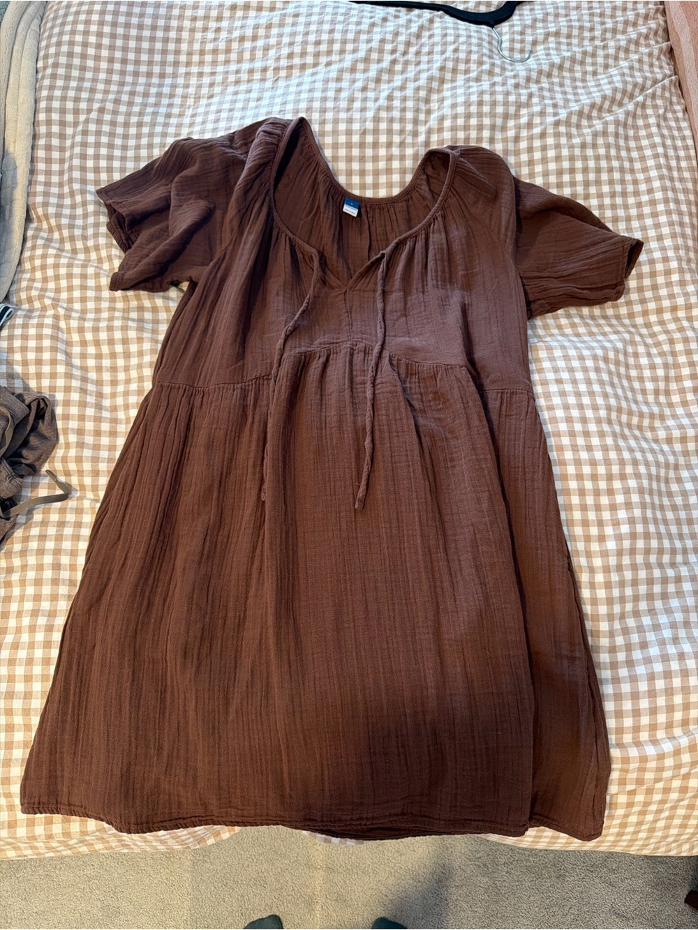 Old Navy Brown Cotton Mini Sun Dress
